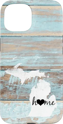Vista 6 de Michigan Rustic Home Pride US State Distressed Look Case for iPhone 17