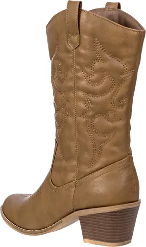 Vista 5 de Charles Albert - Botas estilo vaquero para mujer, botas con detalles bordados