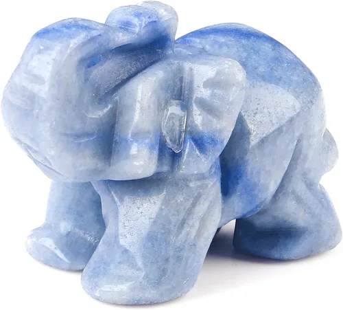 Vista 13 de Decoración de elefante de cuarzo rosa, cristales rosados, piedras curativas, figura de bolsillo, estatua de cristal natural, escultura tallada a