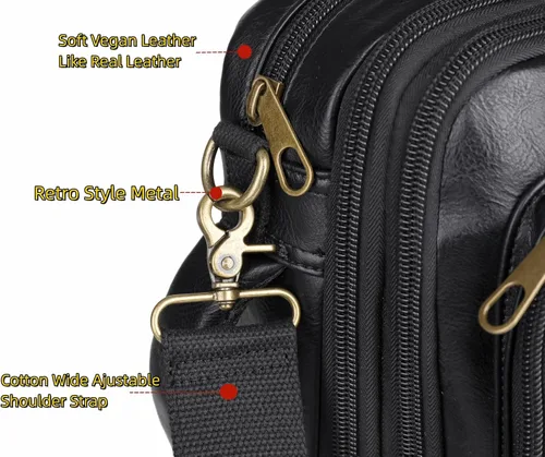 Vista 6 de Mochila de cuero vegano para laptop, maletín híbrido, mochila de viaje para laptop de 15.6 pulgadas, mochila de senderismo, mochila universitaria