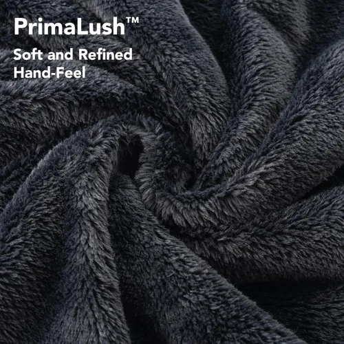 Vista 6 de Berkshire Blanket Primalush® Manta portátil, Capa de felpa con bolsillos y acogedora para estar en casa, ideal para adultos y adolescentes, Negro