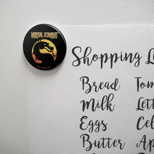 Vista 2 de Mortal Kombat Klassic Logo Cocina Refrigerador Locker Botón Imán