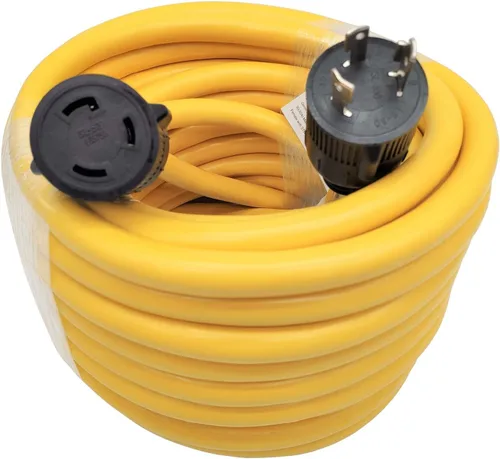 Vista 4 de Parkworld Cable de extensión NEMA L5-30, bloqueo del generador de 3 puntas, 30 amperios, 125 voltios, 3750 vatios (50 pies)