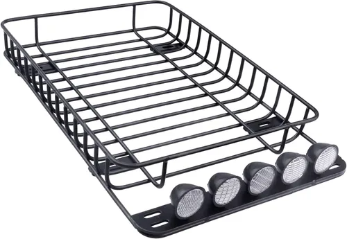Vista 5 de Juego de portaequipajes de techo de metal para coche RC con luces LED para 1/10 RC Crawler Car TRX-4 Axial SCX10 90046 SCX10 III AXI03007 Redcat Gen