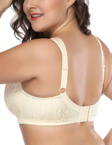 Vista 4 de Deyllo Women's Full Coverage Plus Size Comfort Minimizer Bra Wirefree Non Padded
