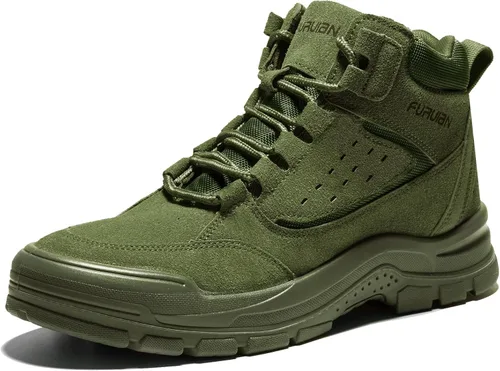Vista 13 de Furuian - Botas de trabajo unisex con punta de acero, cómodas y ligeras para hombres, con resistencia al deslizamiento, puntera de acero, zapatos