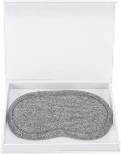 Vista 4 de Jet&Bo Máscara de ojos de cachemira 100% pura gris en caja de regalo Grade A cashmere from Inner Mongolia, soft padded design, hair-friendly