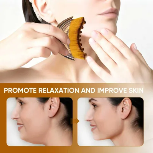 Vista 5 de Cepillo facial de contorno linfático – Cepillo facial linfático suave para drenaje linfático, masaje de contorno facial y cepillado en seco