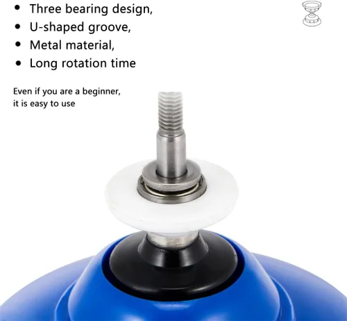 Vista 3 de Diábolo de yoyo chino con sonido de silbato, rodamientos triples Diábolo, juguetes de malabarismo de yoyos chinos, diábolo colorido con palos