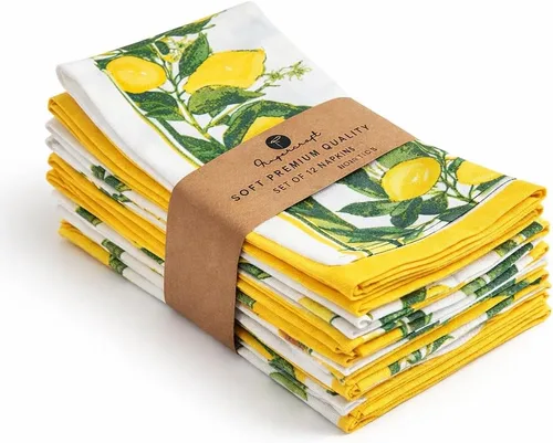 Vista 36 de Fingercraft - Juego de 12 servilletas de tela de mezcla de algodón y lino, con estampado, perfecta para fiestas, cenas, bodas, cócteles y Navidad