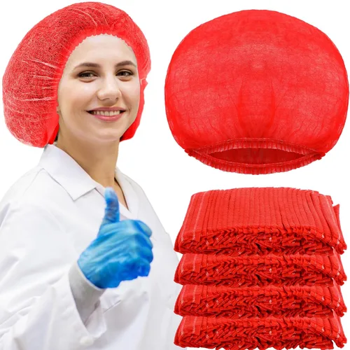 Vista 11 de Yahenda 500 gorras desechables Bouffant a granel para el cabello, redecillas elásticas para el polvo, para servicio de alimentos, enfermeras Negro