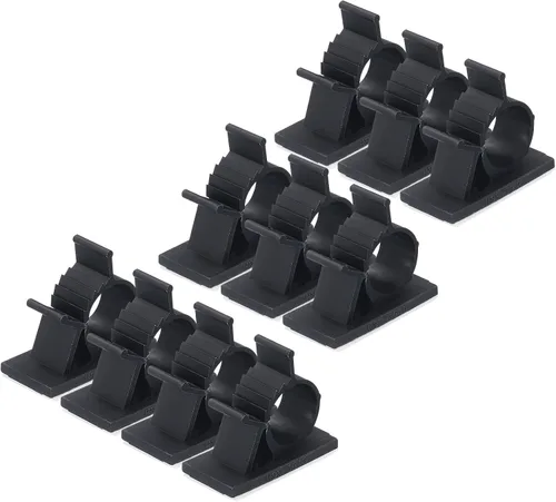 Vista 9 de MECCANIXITY 30 unids clip adhesivo de gestión de cables PE abrazaderas de cable 0.394-0.512 in ajustables para cables USB Cables de ratón Cable
