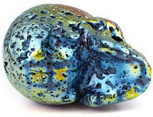 Vista 7 de Skullis Calavera de cristal de piedra de lava caliente de 2.0 pulgadas, escultura de arte fino de piedra preciosa tallada a mano, estatua de piedra