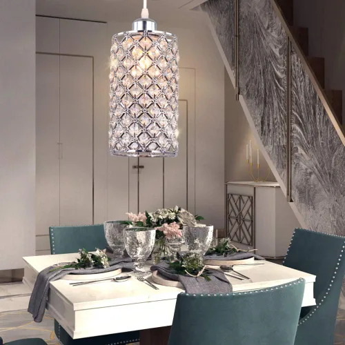 Vista 4 de Iluminación Moderna de Colgante de Cristal, Accesorio de Iluminación Colgante Ajustable de Techo para Cocina, Comedor, Dormitorio, Isla de Cocina