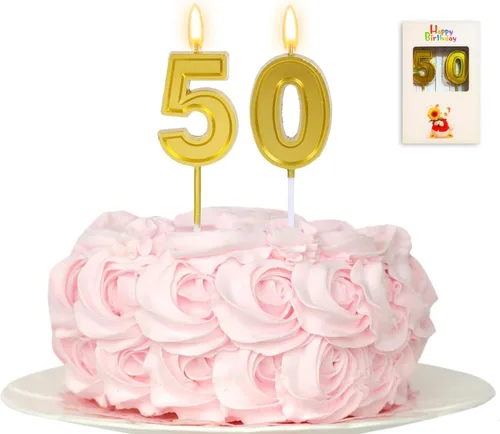 Vista 10 de Vela de 10 cumpleaños número 10, vela dorada de 10 cumpleaños niño niña décimo pastel para cumpleaños de diez años, boda, aniversario, fiesta