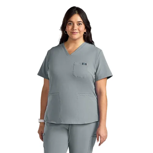 Vista 24 de Medline Lexington AVE - Camiseta médica para mujer, color morado real, talla M, cada una Negro