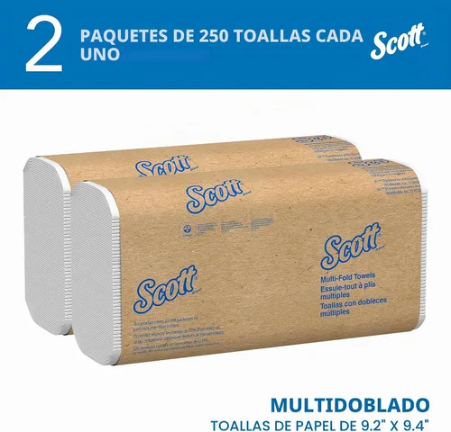 Vista 2 de Scott Professional Toallas de papel multipliegues, 2 paquetes x 250 hojas (60055)