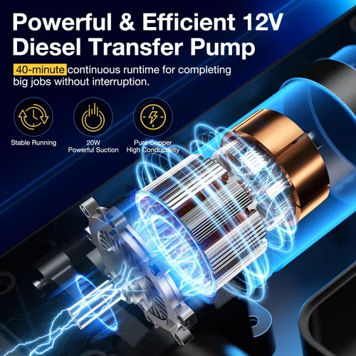 Vista 3 de Bomba de transferencia de aceite 12V Bomba extractora de aceite para cambio de aceite del motor, bomba de transferencia de fluido autocebante