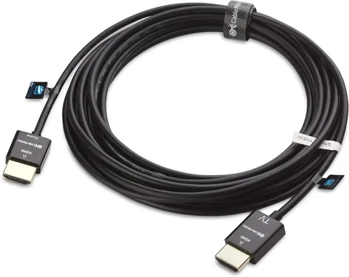 Vista 2 de Cable Matters Cable HDMI ultrafino 4K activo, 15 pies, tecnología RedMere Cable HDMI 4K @30Hz, unidireccional, ultra delgado, 4K clasificado