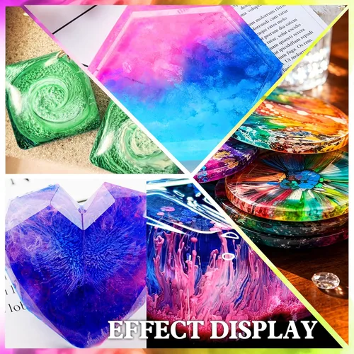 Vista 6 de Juego de Tinta de Alcohol - 24 Colores Vibrantes para Arte de Resina, Fabricación de Placas de Petri, Pintura Epoxi - Tinte de Color de Pintura