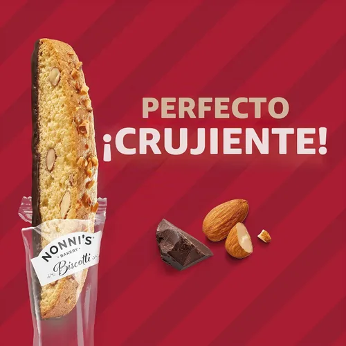 Vista 4 de Nonni's Cioccolati Biscotti - Galletas italianas - 2 cajas - Biscotti envueltas individualmente - Galletas italianas de Biscotti hechas