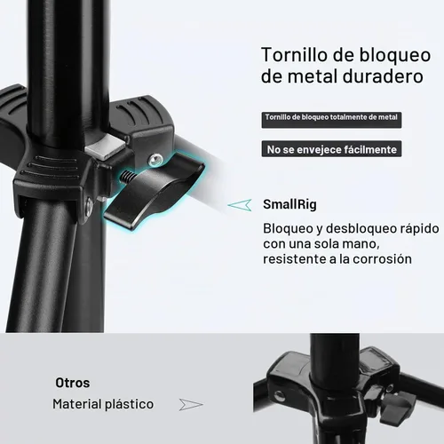 Vista 7 de SMALLRIG Soporte de luz para fotografía de 110 pulgadas/9.2 pies/280cm, soporte de trípode de aluminio acolchado con aire con tornillo de 1/4