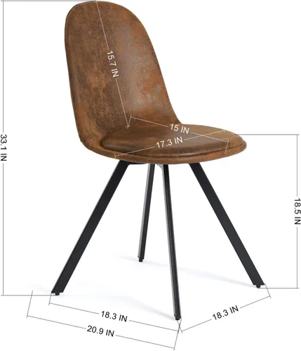 Vista 3 de Homy Casa Juego de 4 sillas de comedor tapizadas giratorias, sillas laterales modernas de mediados de siglo con marco de metal para cocina, sala