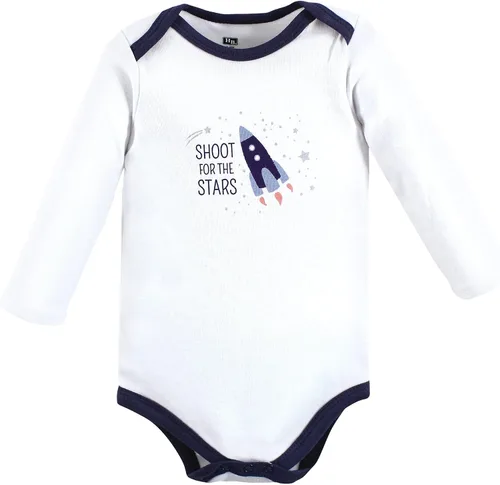 Vista 64 de Hudson Baby baby-boys Cotton Long-sleeve Bodysuits 5-pack