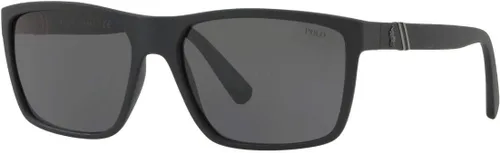 Vista 2 de Polo Ralph Lauren Men's PH4133 Rectangular Sunglasses, Shiny Transparent Dark HavanaGreen, 59 mm