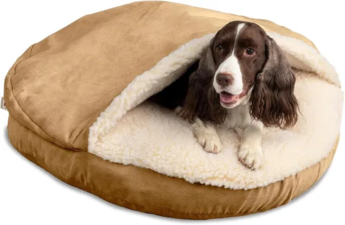 Vista 13 de Snoozer Cama de lujo de microsuede acogedora estilo cueva para mascotas, pequeña, antracita