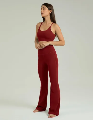 Vista 5 de Colorfulkoala Dreamlux - Leggings acampanados de cintura alta para mujer con bolsillos con cremallera, pantalones de yoga de pierna ancha