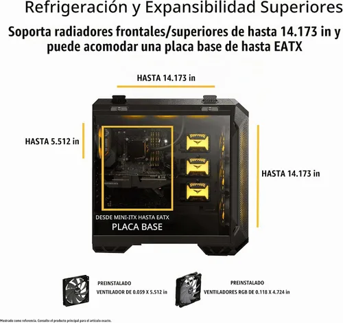 Vista 3 de ASUS TUF Gaming GT501 White Edition EATX Funda para PC de torre completa