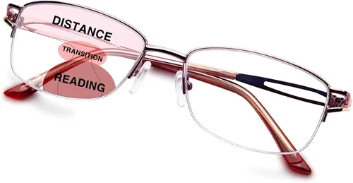Vista 8 de LianSan Metal Zero Top - Gafas de lectura progresivas multienfoque para mujeres, con bloqueo de luz azul de medio borde, parte superior