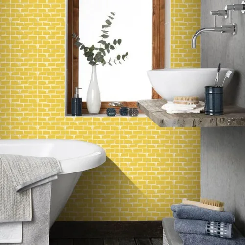 Vista 6 de Calcomanías de azulejos autoadhesivas para azulejos de pared de mosaico, calcomanías decorativas para azulejos, papel tapiz autoadhesivo 10 hojas