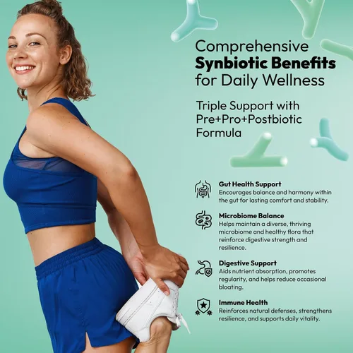 Vista 3 de NutraPep Synbiotics probiótico prebiótico posbiótico – Apoyo diario para la salud intestinal con pre Pro y post bióticos para hombres y mujeres