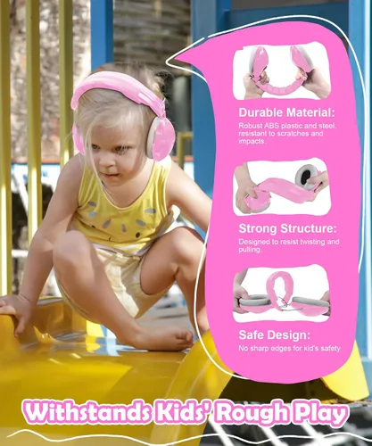 Vista 7 de PROHEAR 032 Auriculares con cancelación de ruido para niños, reducción de ruido de 25 dB, orejeras sensoriales ajustables de protección de oídos