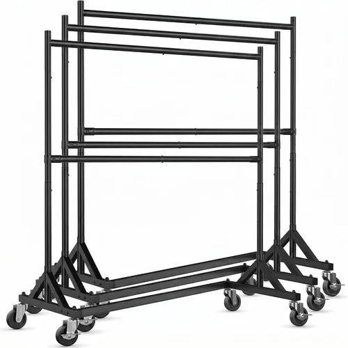 Vista 20 de HOKEEPER Perchero Z con capacidad para 500 libras, resistente perchero de ropa comercial para colgar ropa con ruedas, estante Z portátil