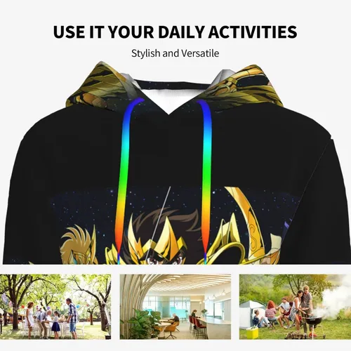 Vista 6 de Saint Anime Seiya - Sudadera con capucha para mujer, casual, manga larga, con cordón