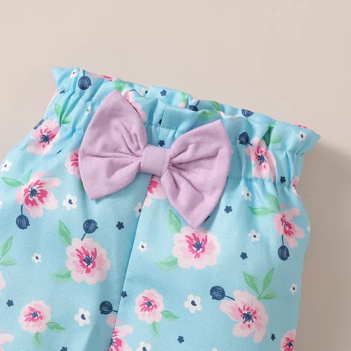 Vista 7 de Conjunto de ropa para bebé recién nacido, conjunto de pantalón floral, ropa de algodón para niñas