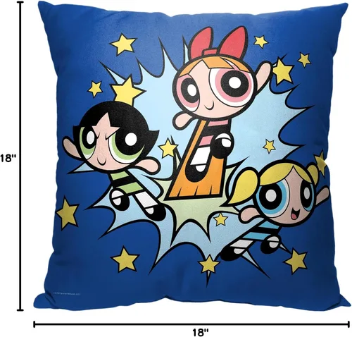 Vista 3 de Northwest Almohada para niñas superpoderosas, 18 x 18 pulgadas, Little Crime Fighters