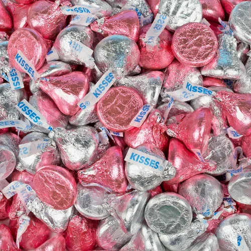 Vista 10 de 180 piezas de chocolate con leche Blue & Silver Candy Kisses (1.8 libras)