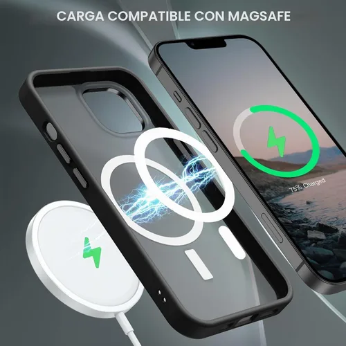 Vista 3 de BENTOBEN Funda magnética para iPhone 13 y iPhone 14 [compatible con Magsafe] Funda translúcida mate para iPhone 13/14, delgada, a prueba de golpes