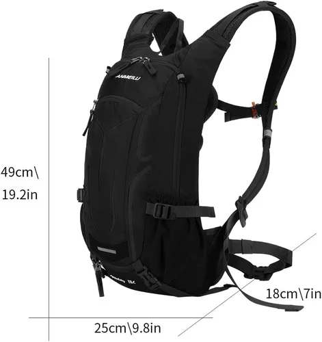 Vista 3 de Mochila de ciclismo al aire libre, 18L, color negro