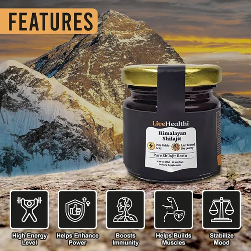 Vista 3 de Resina Shilajit pura del Himalaya – 75 porciones para refuerzo de energía y apoyo inmunológico – Shilajit orgánico contiene más de 85 minerales
