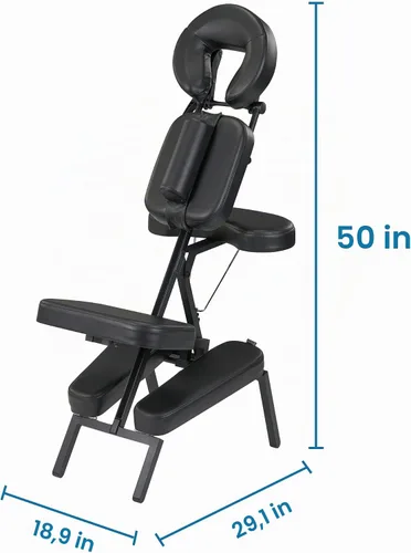 Vista 3 de Master Massage Apollo - Silla de masaje portátil de tamaño extragrande, ligera, de aluminio, plegable, postura sentada, silla de masaje plegable