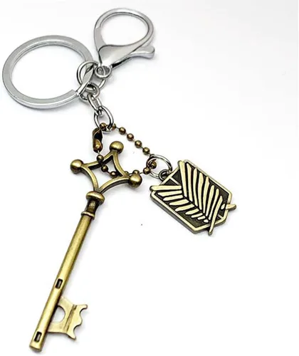 Vista 2 de AOT 4PCS Necklace & Keychain Wings Of Liberty Cosplay Anime Eren Gift for Kid Girls Teens Men Women