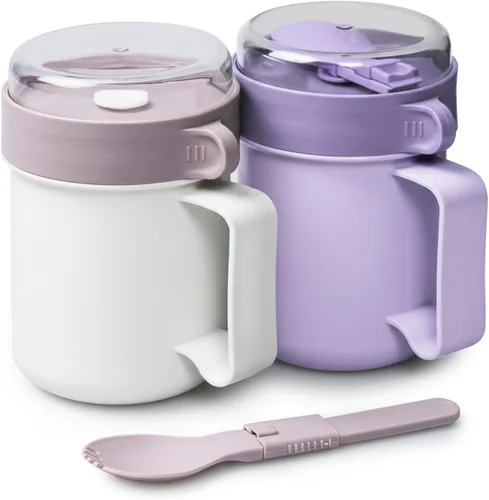 Vista 16 de MATICAN Taza de sopa para microondas con tapa, recipiente para sopa con tapa para fideos ramen, sopa, bebidas, apto para microondas, incluye Gris