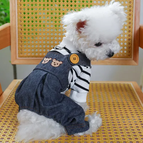 Vista 19 de Ropa de invierno para perros, overoles elegantes para mascotas para perros pequeños y medianos, lindo mono para cachorros, ropa clásica para perros