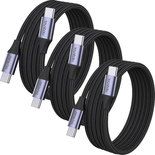Vista 16 de Cable de carga rápida de nailon trenzado USB A a USB C de 3 pies, compatible con iPhone 17/17 Pro/16e/16 Plus/15 Pro/15, Samsung Galaxy