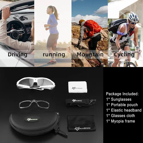 Vista 7 de ROCKBROS Gafas de sol fotocromáticas para hombres correr pescar ciclismo gafas de sol con protección UV